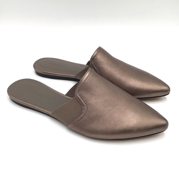 Vince Shoes - 🔴SOLD🔴New Vince Nadette Bronze Leather Slide mules flat shoes 8.5 M